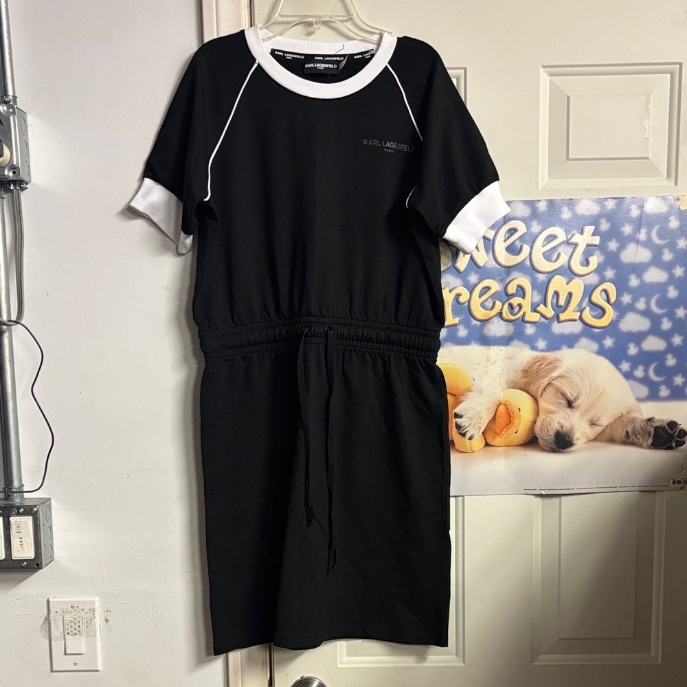 Karl Lagerfeld Black and White Midi Dress